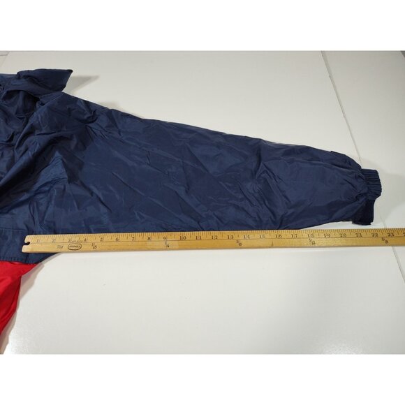 Helly Hansen Hooded Packable Rain Jacket Mens L Vented Full Zip Red Blue Vintage - Picture 9 of 10